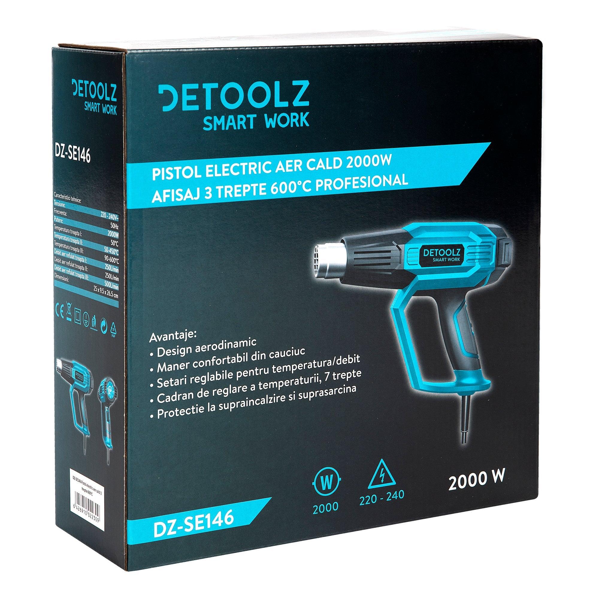 Πιστόλι Θερμού Καυτού Αέρα 2000W 0-600°C