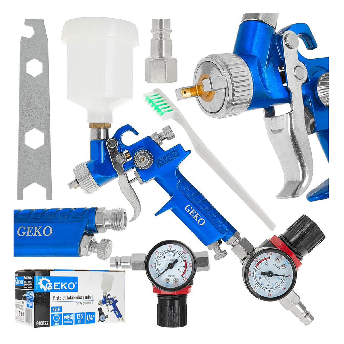 Πιστόλι Βαφής Μίνι HVLP 125ml 0.8mm Με Ρυθμιστή Πίεσης
