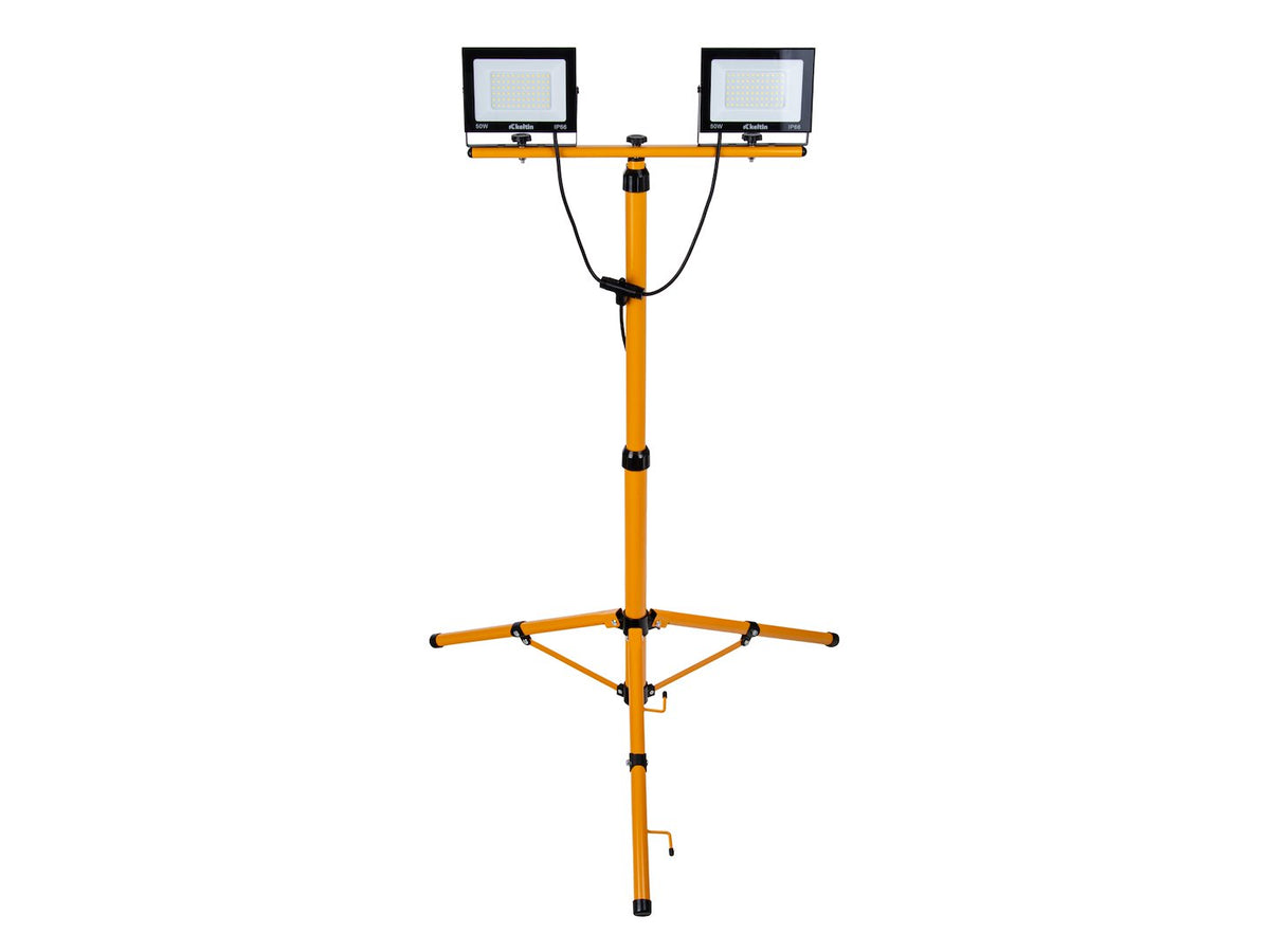 Προβολέας Εργασίας LED 2x50W Με Ρυθμιζόμενο Τρίποδο 60-160cm Φυσικό Λευκό 4500K IP66 KELTIN