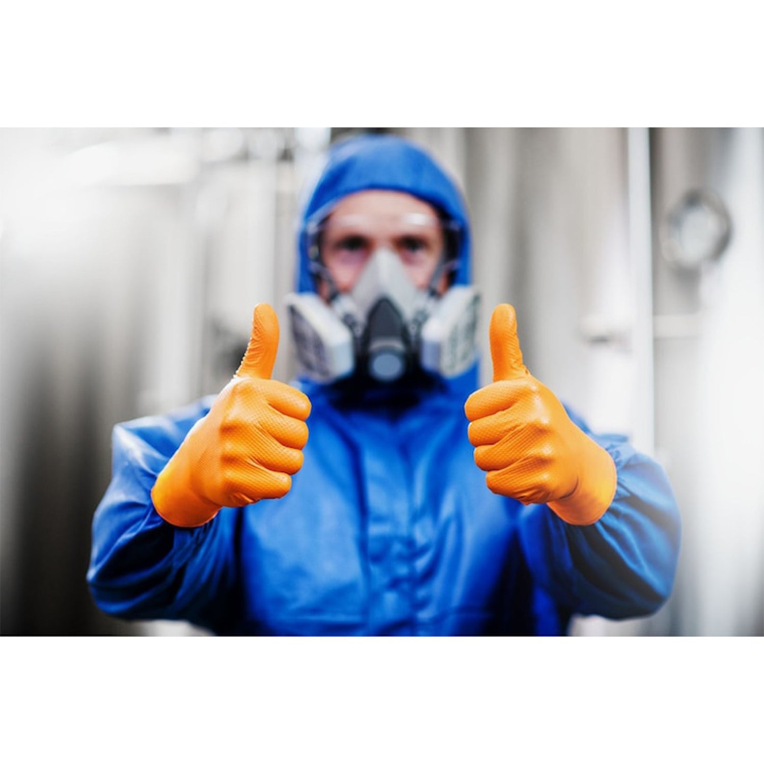 Προστατευτικά Γάντια Νιτριλίου Premium Mercator GoGrip One By One, Πορτοκαλί, Μέγεθος M,100 Τμχ