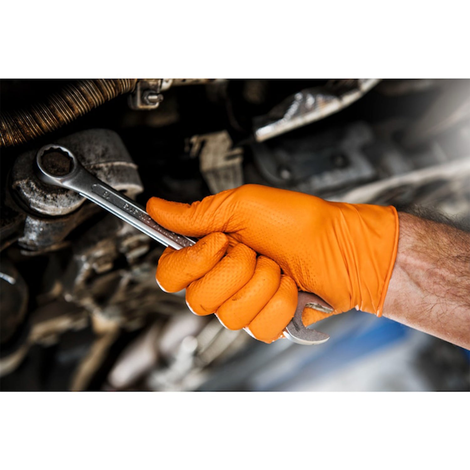 Προστατευτικά Γάντια Νιτριλίου Premium Mercator GoGrip One By One, Πορτοκαλί, Μέγεθος M,100 Τμχ