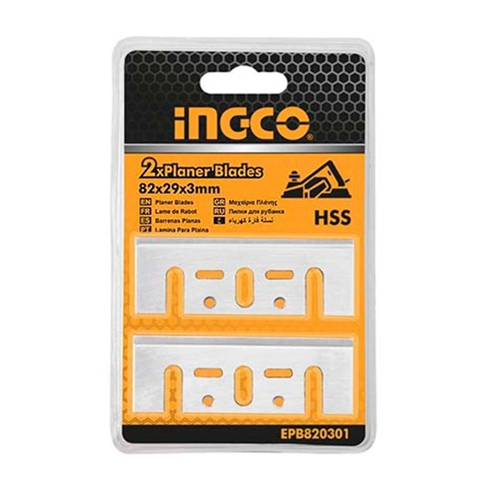 Σετ 2 Λεπίδες Hss Για Πλάνη 82X29X3Mm Ingco