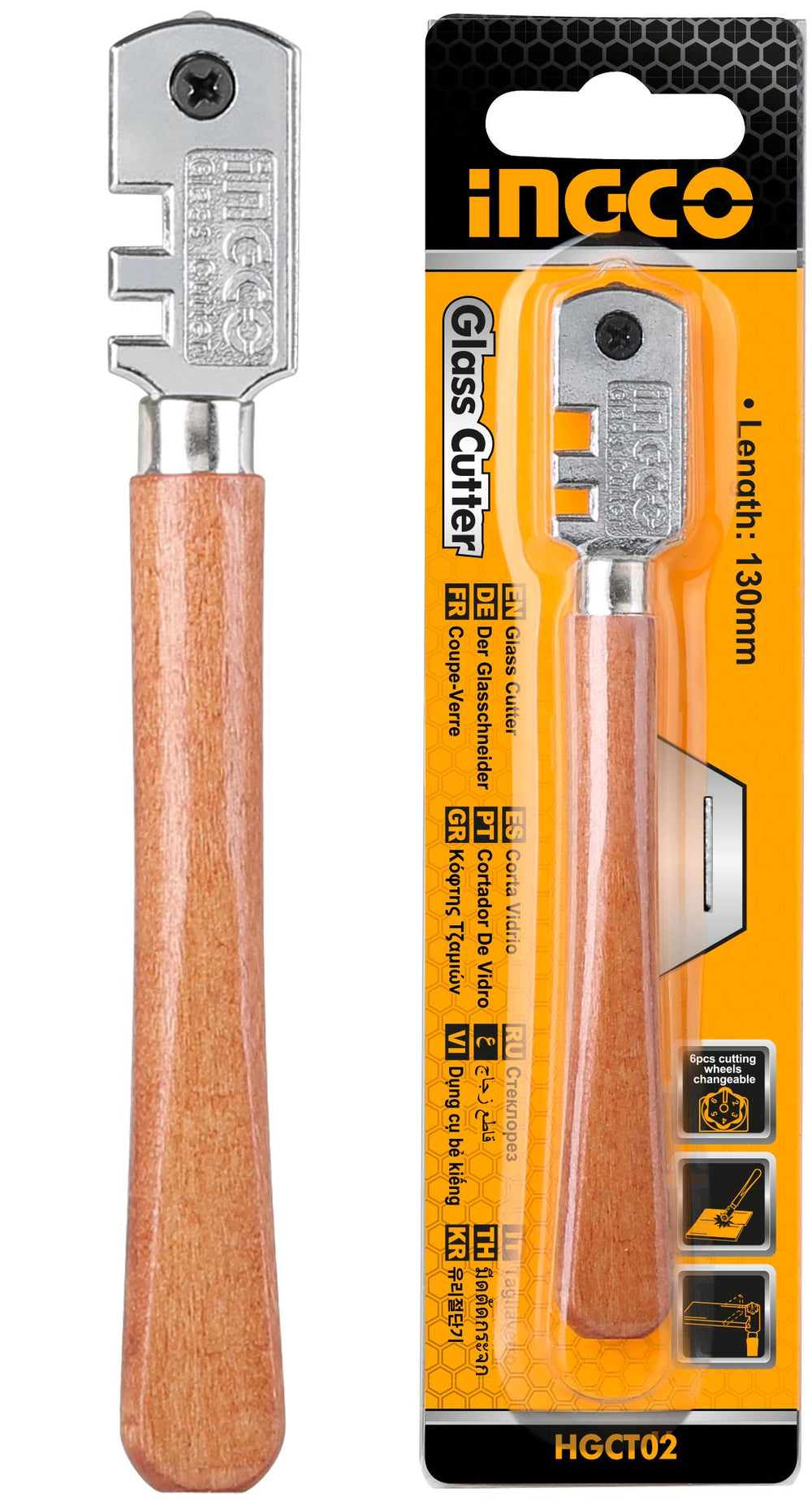 Κόφτης Τζαμιού 130mm με 6 Λάμες INGCO