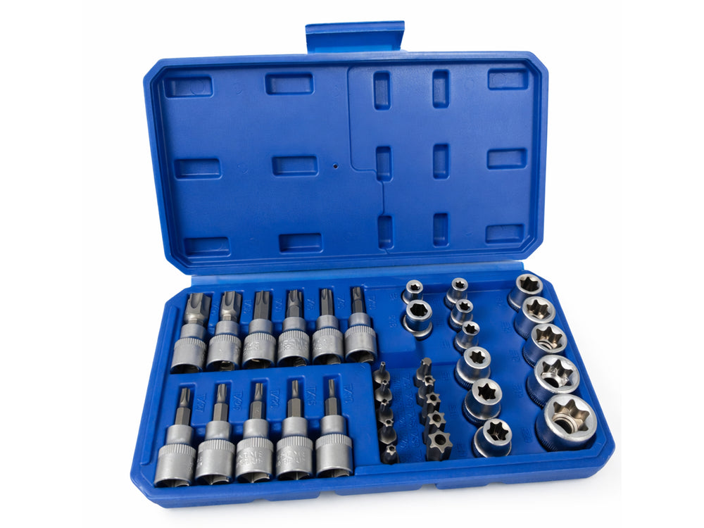 Σετ Καρυδάκια 3/8" Προφίλ Ε Και Μύτες Torx 34Τμχ GEBO TOOLS