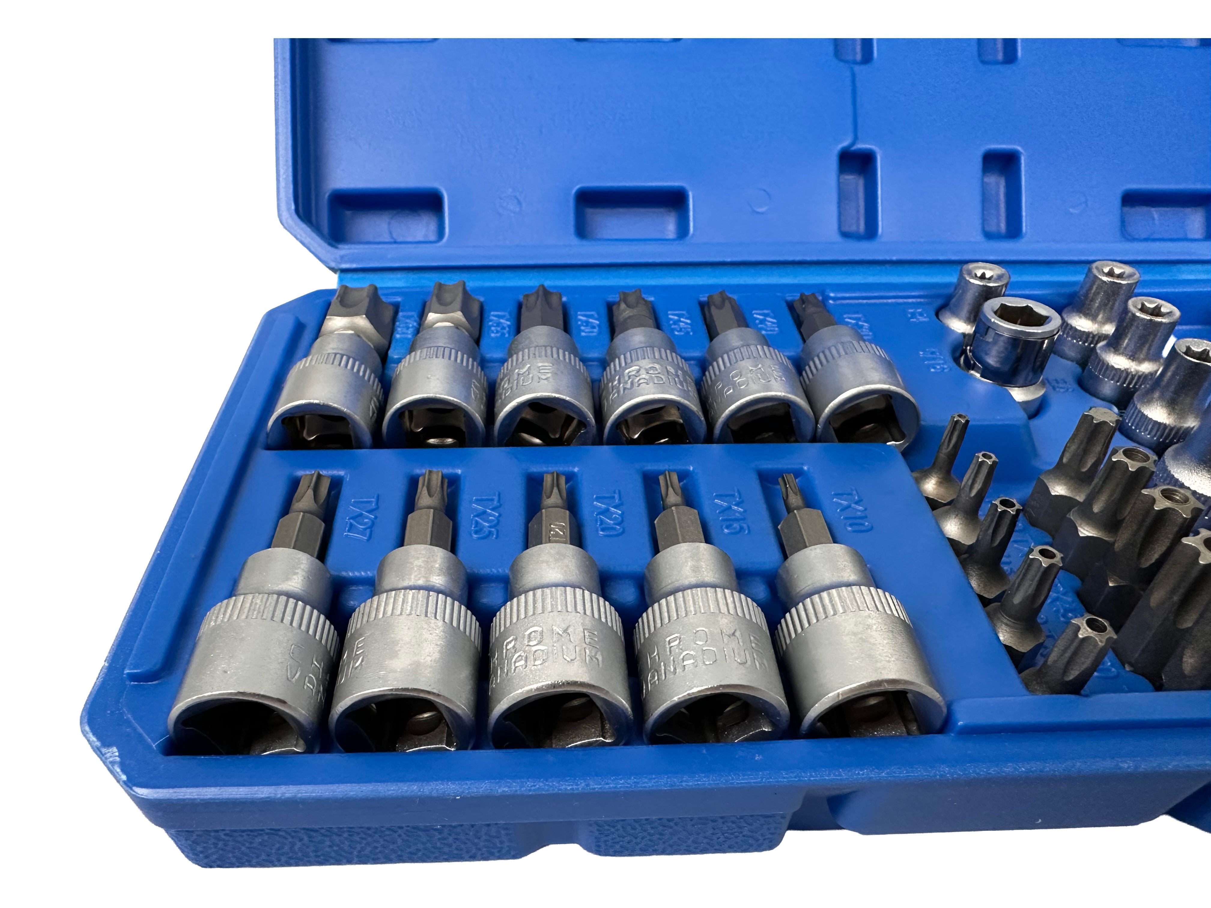Σετ Καρυδάκια 3/8" Προφίλ Ε Και Μύτες Torx 34Τμχ GEBO TOOLS