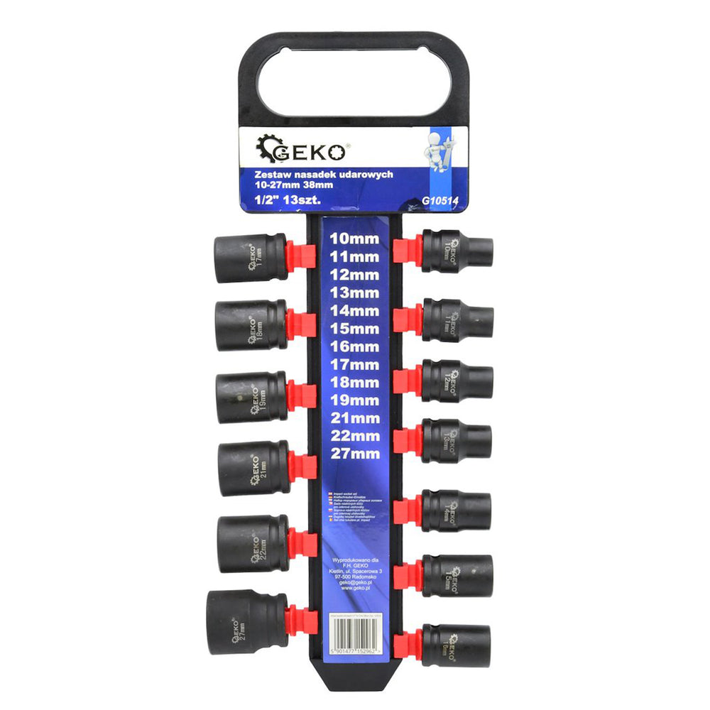 Σετ Καρυδάκια Κρουστικά 1/2" 10-27mm 13Τμχ GEKO