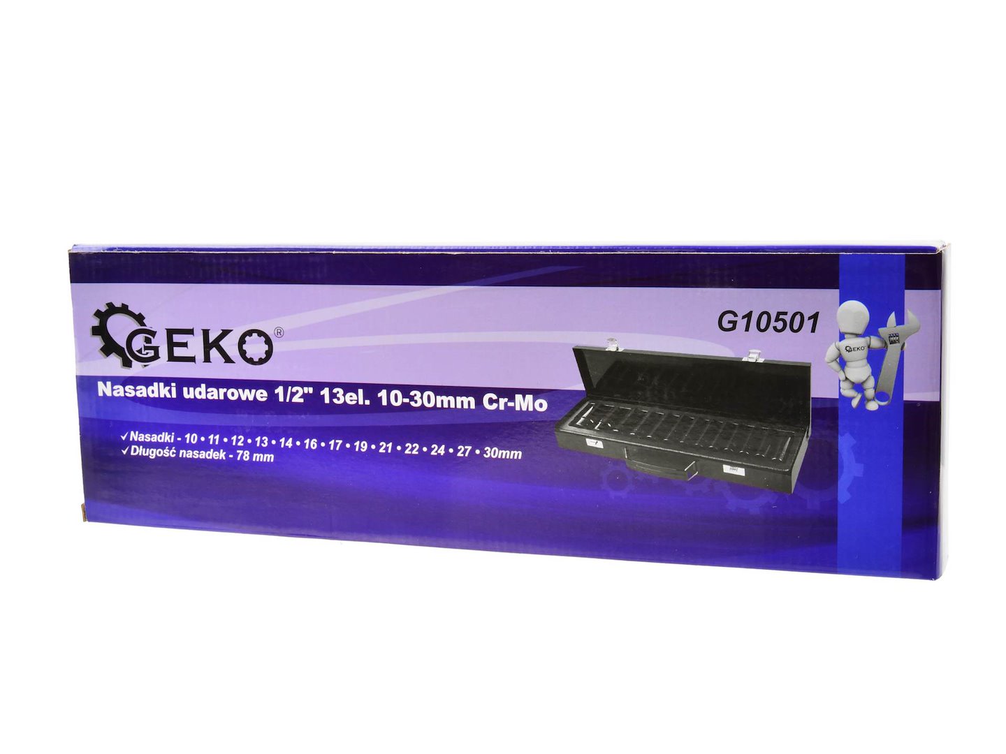 Σετ Καρυδάκια Κρουστικά Μακριά 1/2" 10-30mm 78mm 13Τμχ GEKO