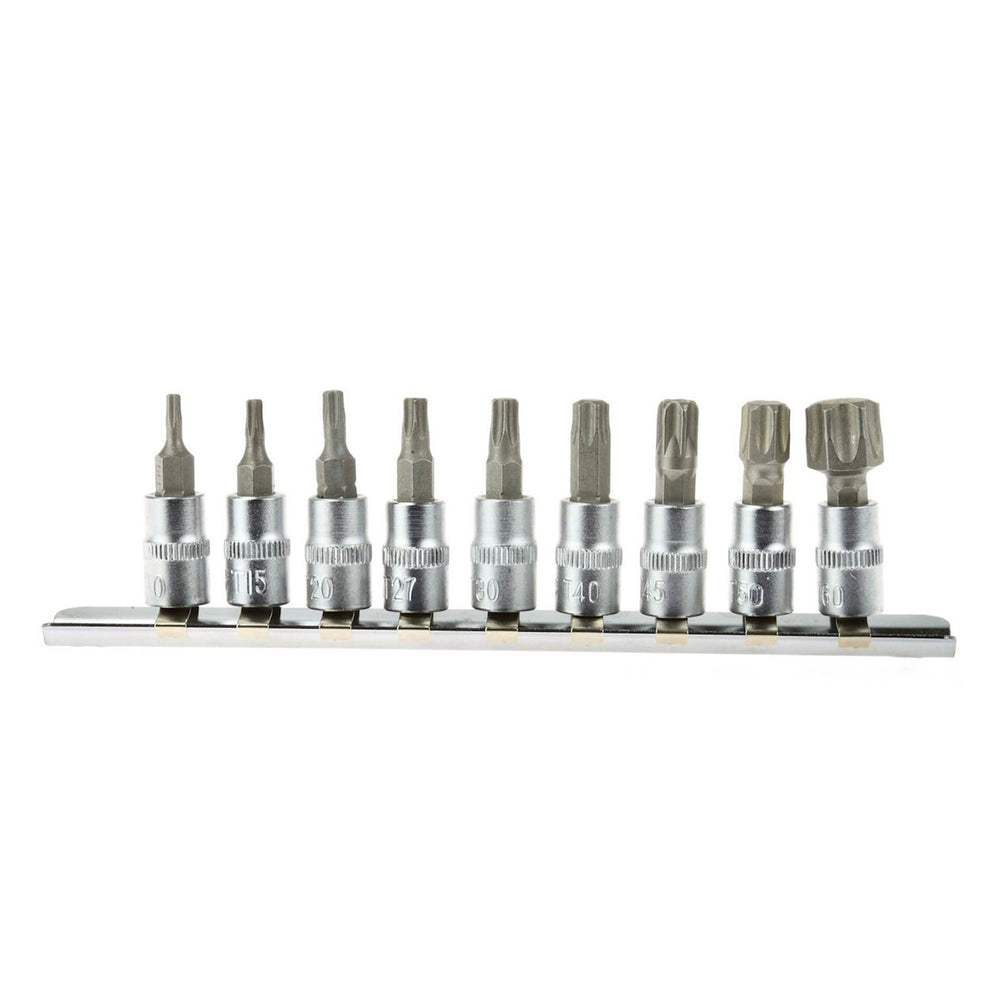Σετ Καρυδάκια Με Μύτη Torx T10-T60 1/4" CrV 9Τμχ GEKO