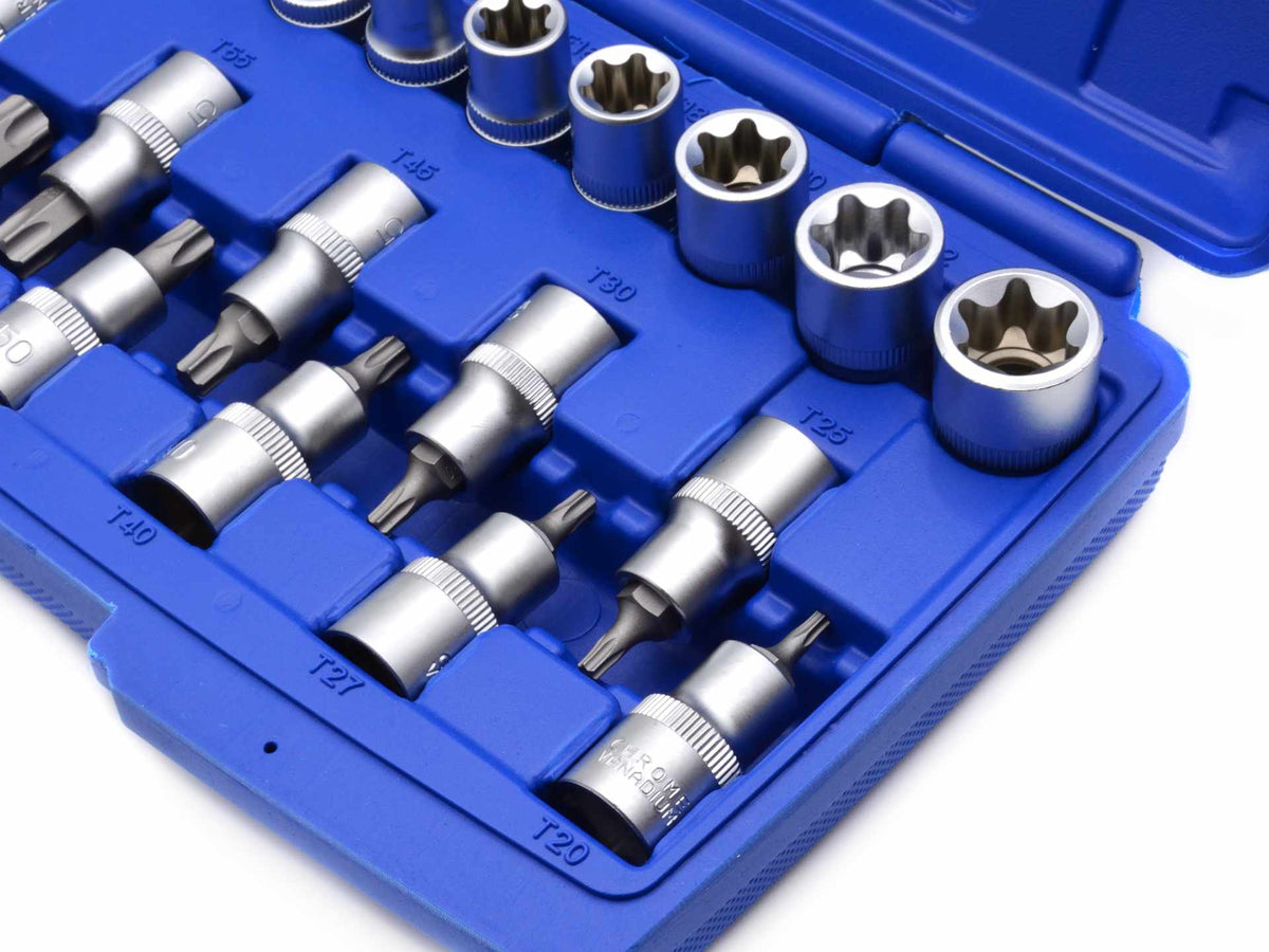 Σετ Καρυδάκια Και Μύτες Torx 1/2" 19Τμχ GEKO