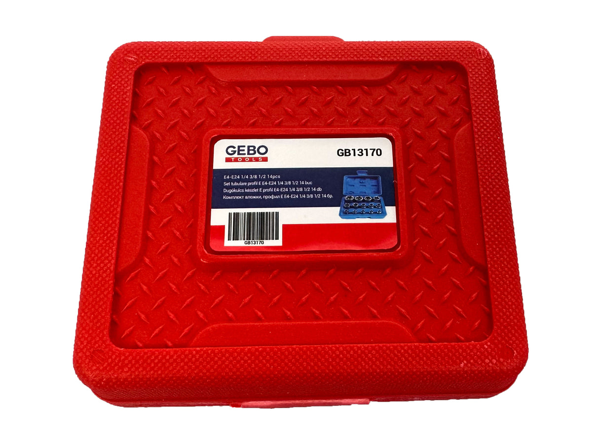 Σετ Καρυδάκια Προφίλ Ε Ε4-Ε24 1/4" 3/8" 1/2" 14Τμχ GEBO TOOLS