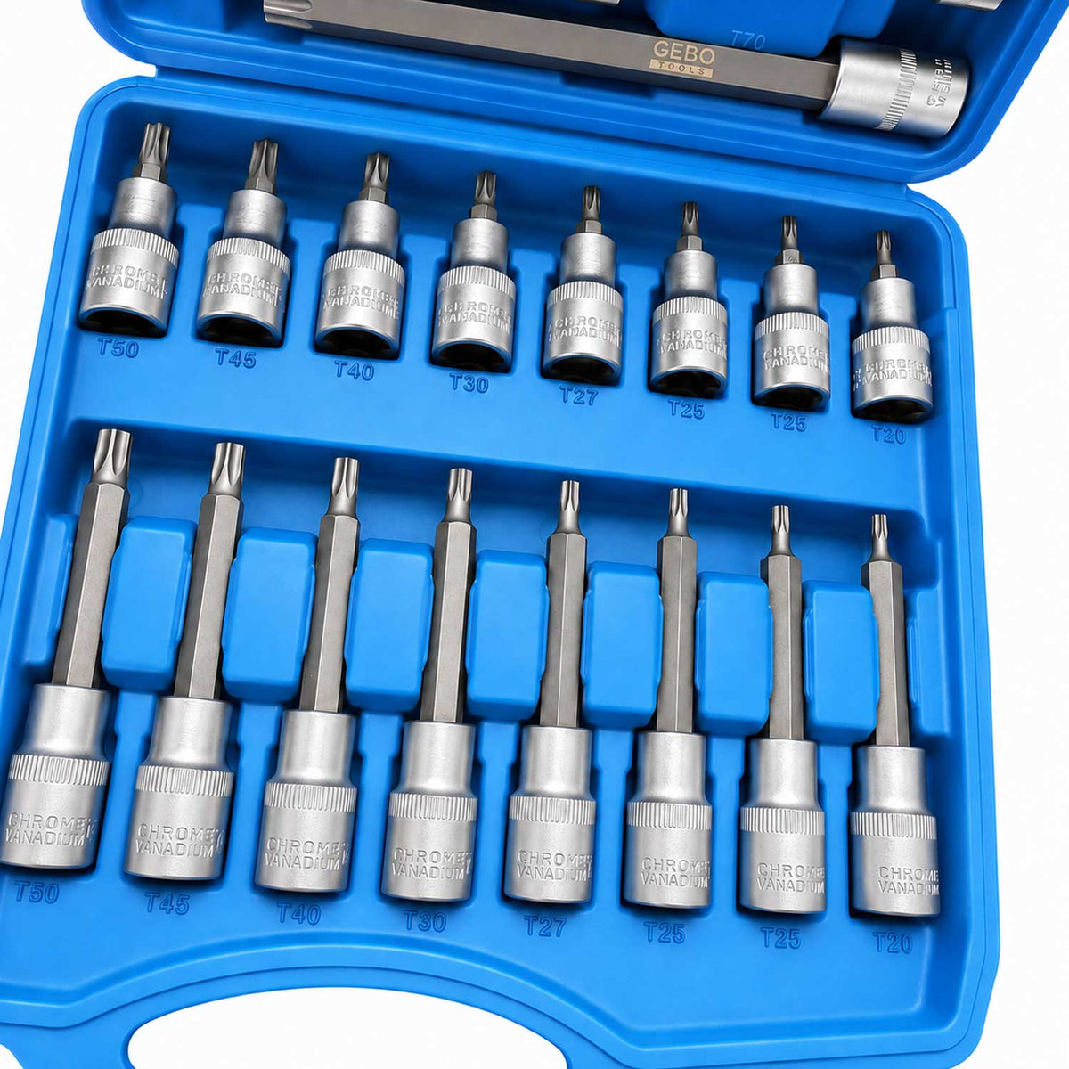 Σετ Καρυδάκια Με Μακριές Μύτες Torx 1/2" 32 Τμχ GEBO TOOLS