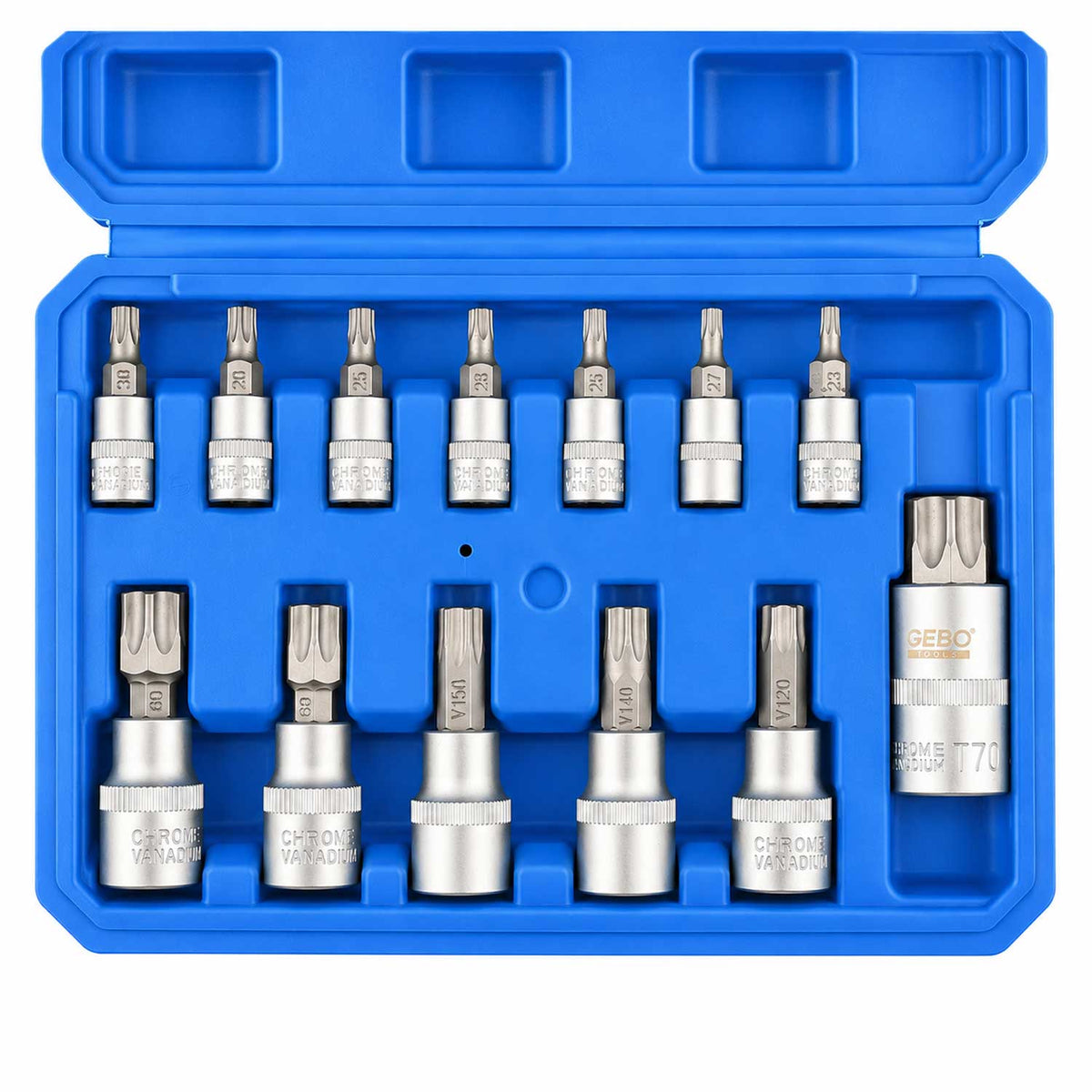 Σετ Καρυδάκια Με Μύτες Torx TS8-TS60 12 Τμχ GEBO TOOLS