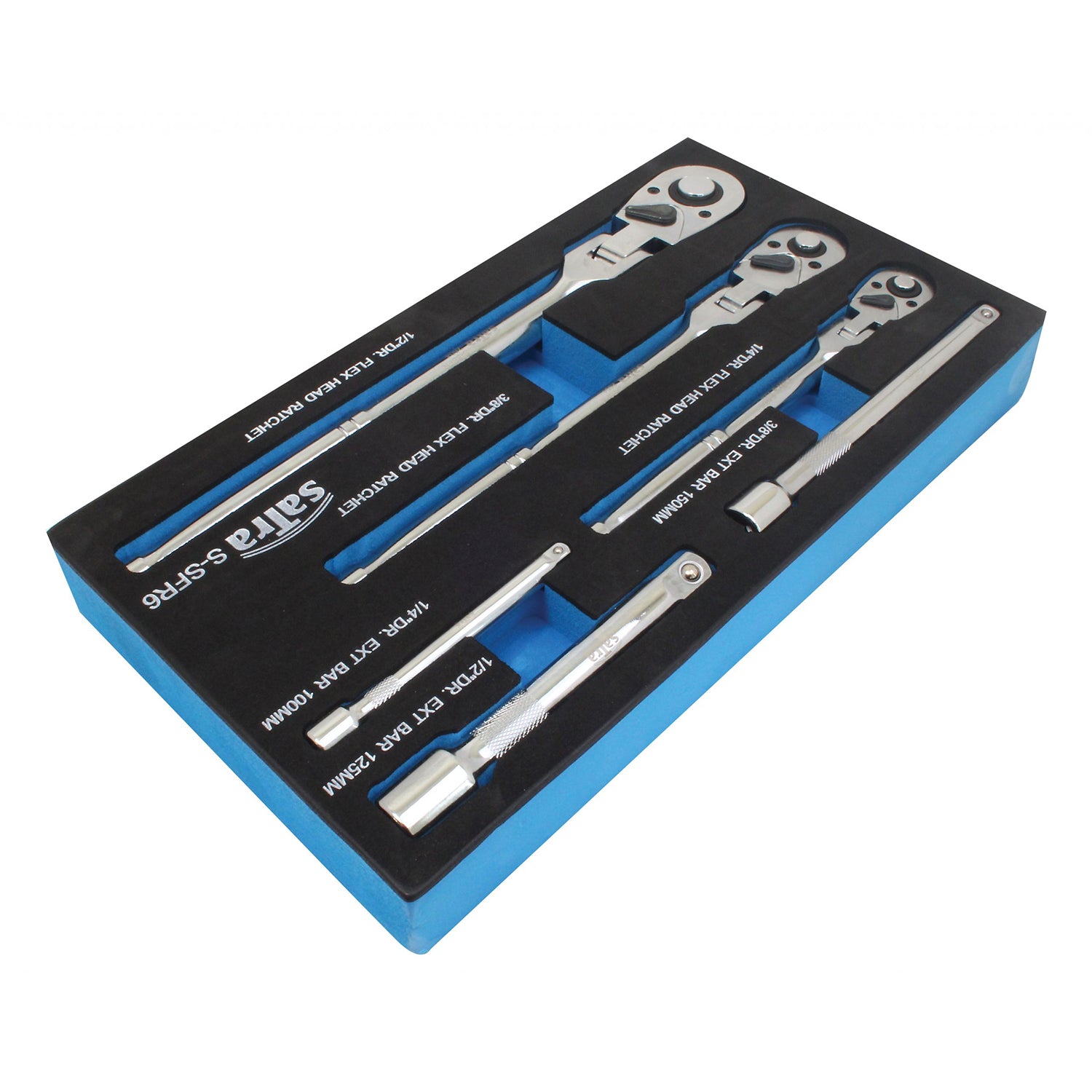 Σετ Καστάνιες 1/4"-3/8"-1/2" Με Αρθρωτή Κεφαλή 180° Και Προεκτάσεις 6Τμχ