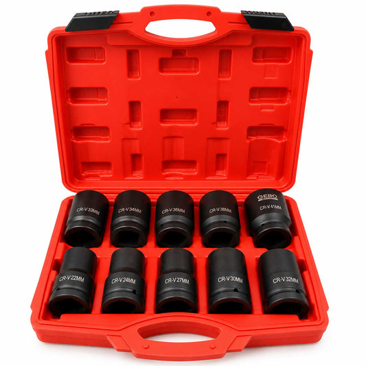 Σετ Μακριά Καρυδάκια Κρουστικά 1'' 22-41 mm 10 Τμχ GEBO TOOLS