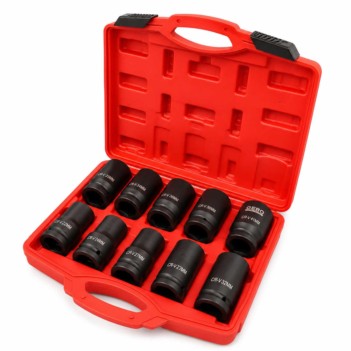 Σετ Μακριά Καρυδάκια Κρουστικά 1'' 22-41 mm 10 Τμχ GEBO TOOLS
