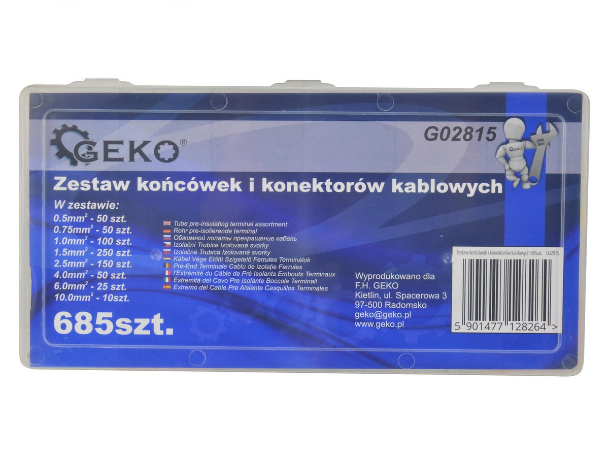 Σετ Μονωμένων Ακροδεκτών Καλωδίων 685Τμχ GEKO