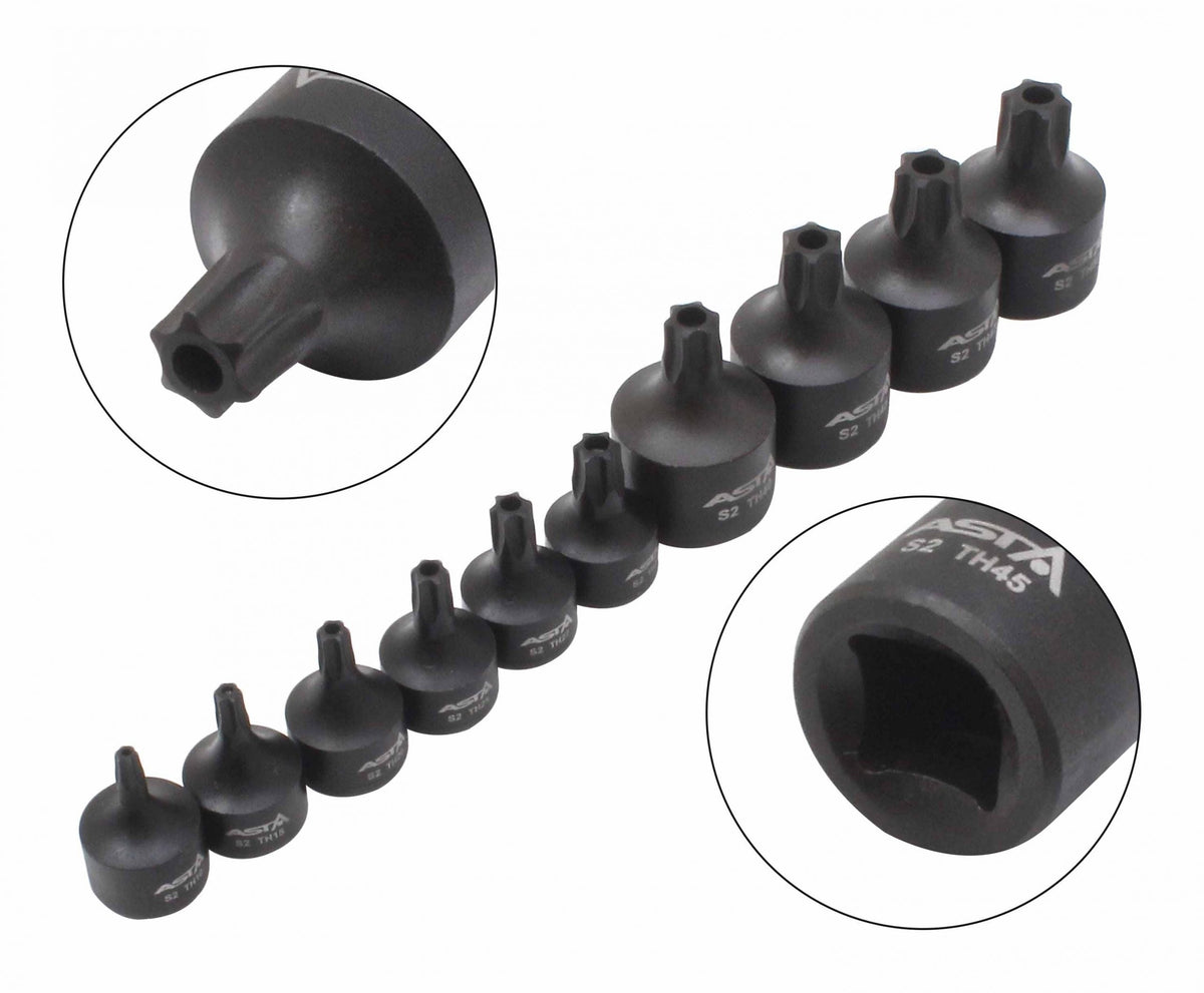 Σετ Μύτες Torx Κρουστικές 1/4" 3/8" Με Τρύπα