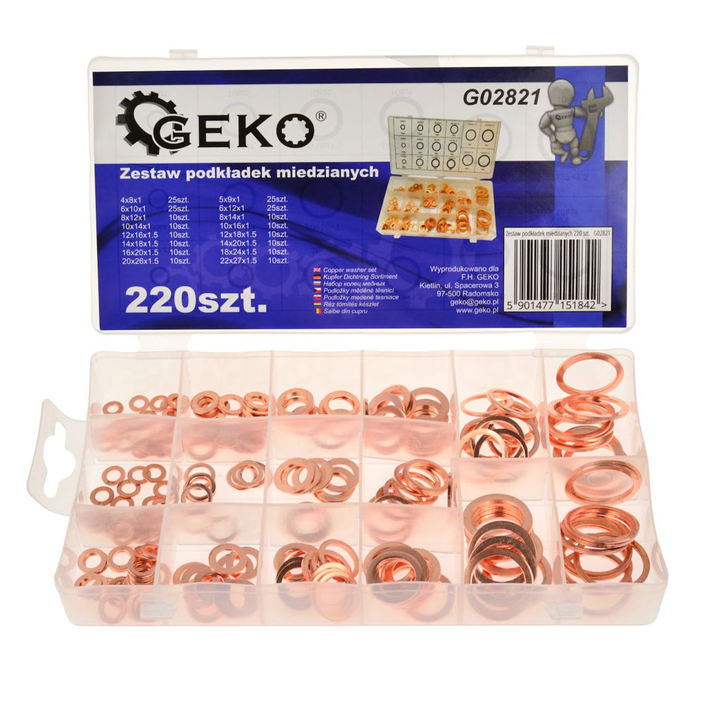Σετ Ροδέλες Χάλκινες 220Τμχ GEKO