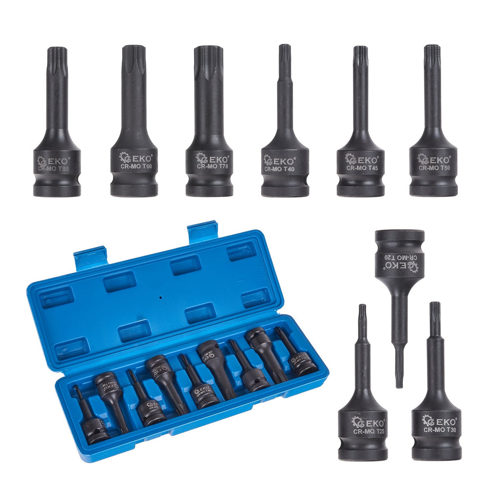 Σετ Torx Κρουστικά 1/2" Τ20-Τ70 9Τμχ GEKO