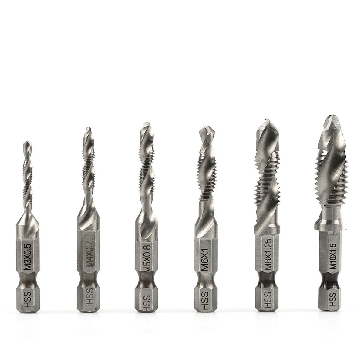 Σετ Τρυπάνια Με Κολαούζο HSS HEX 1/4" M3-M10 6Τμχ