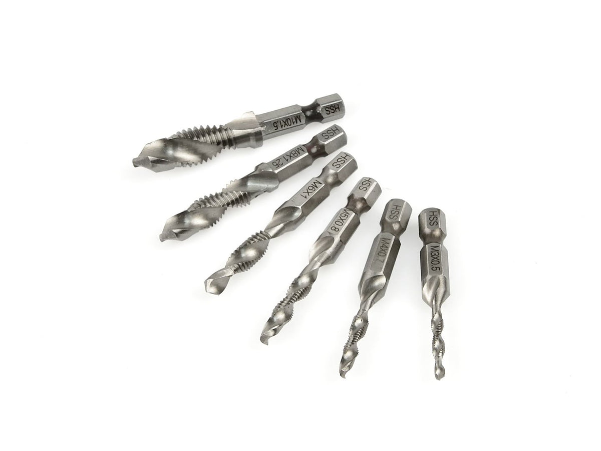 Σετ Τρυπάνια Με Κολαούζο HSS HEX 1/4" M3-M10 6Τμχ