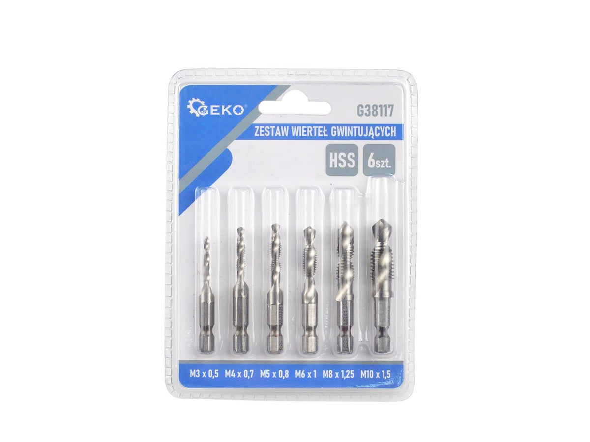 Σετ Τρυπάνια Με Κολαούζο HSS HEX 1/4" M3-M10 6Τμχ