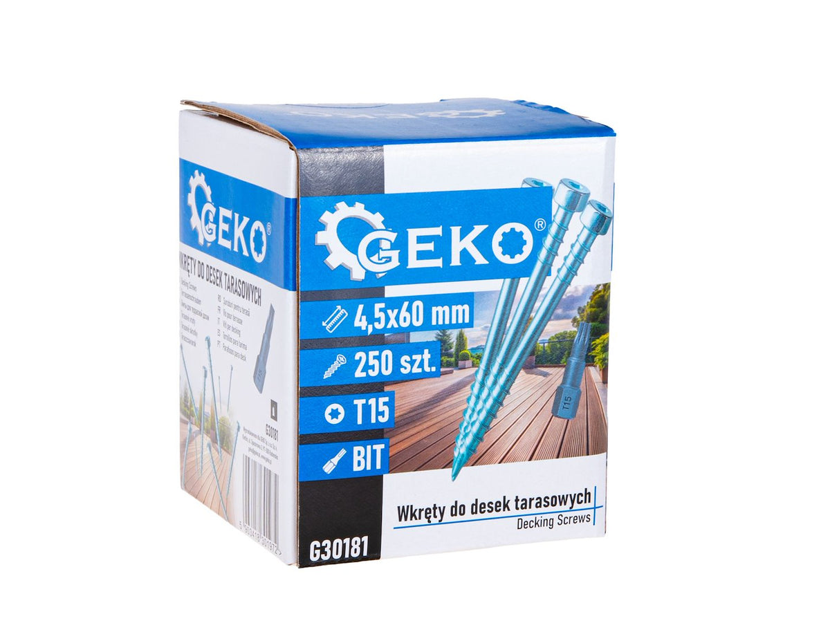 Σετ Βίδες Με Κεφαλή Torx T15 4.5x60mm 250Τμχ GEKO