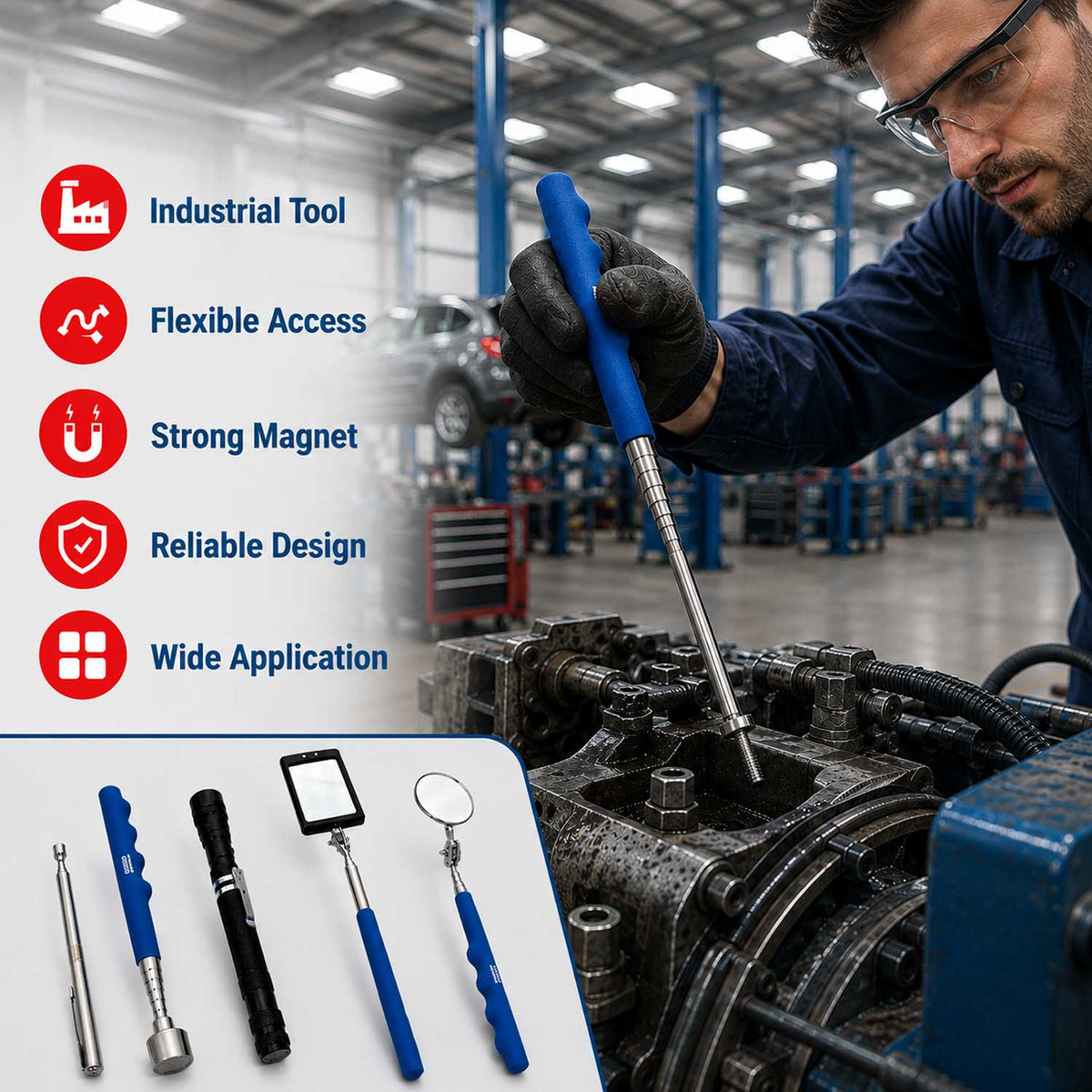 Σετ Τηλεσκοπικά Εργαλεία Ελέγχου 5Τμχ GEBO TOOLS