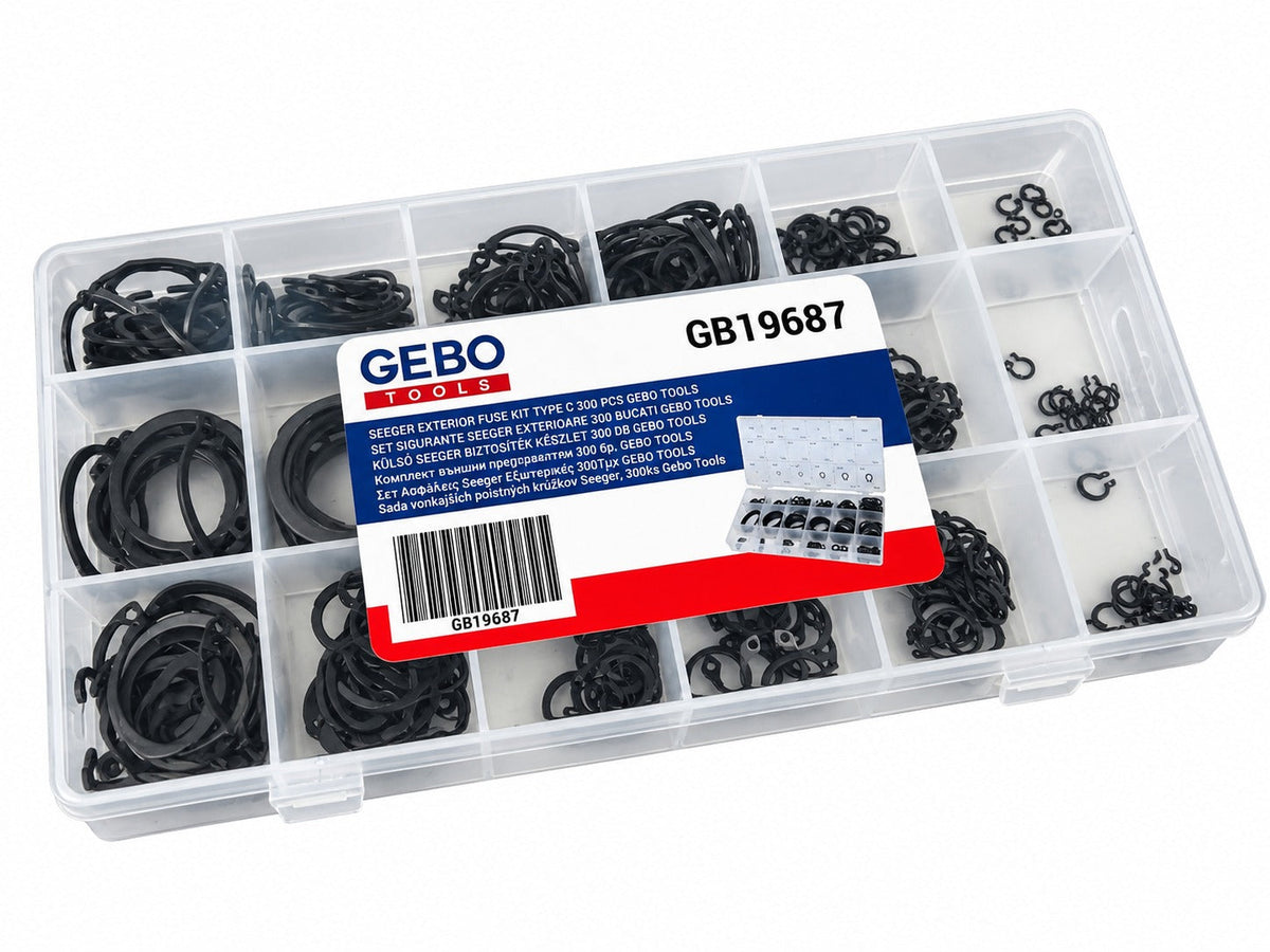 Σετ Εξωτερικές Ασφάλειες Seeger 300Τμχ GEBO TOOLS