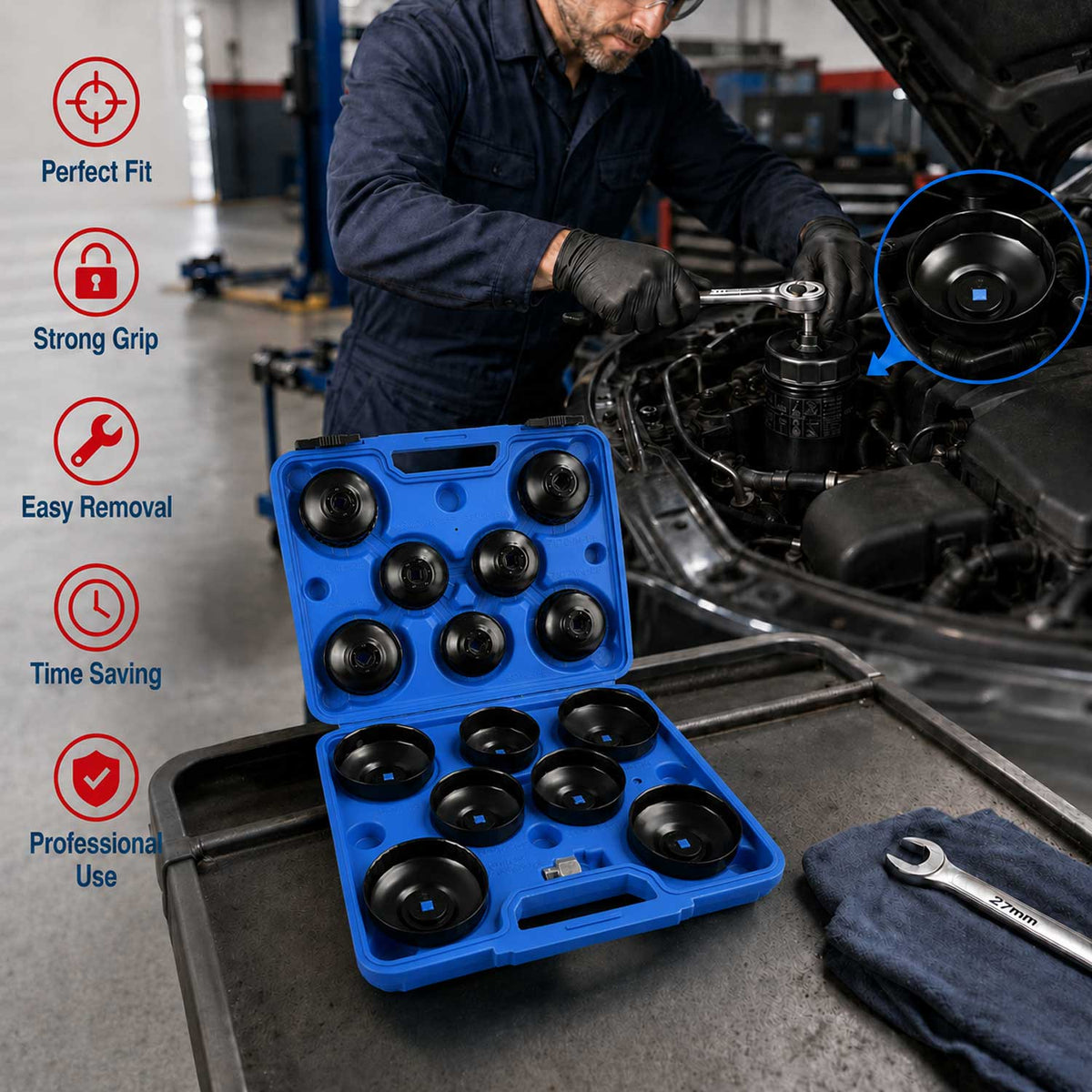 Σετ Φιλτρόκλειδο Κούπας 14 Τμχ GEBO TOOLS