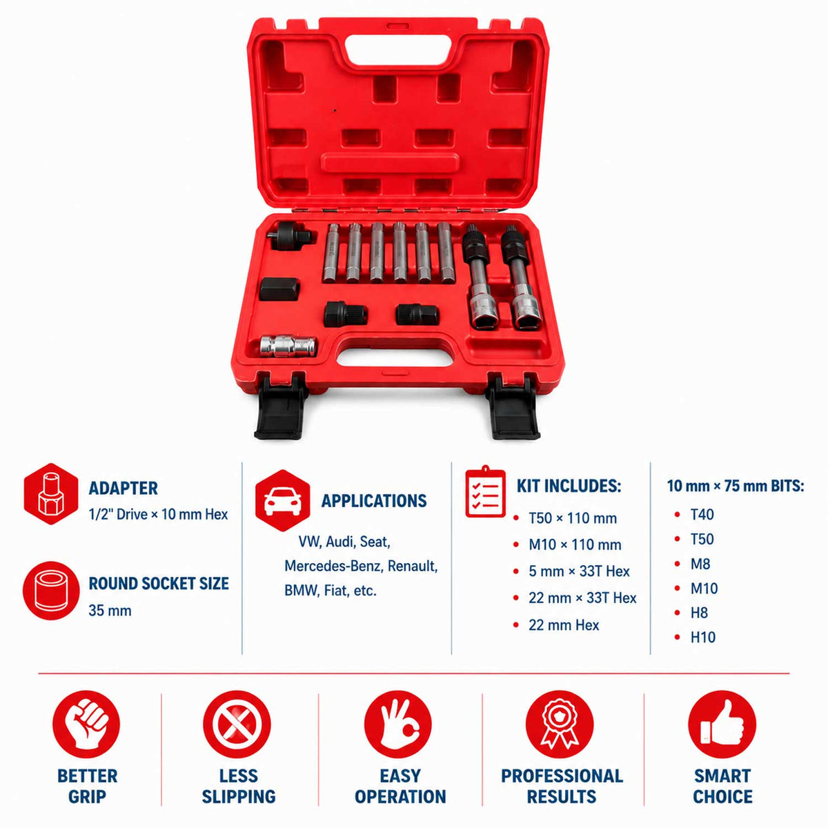 Σετ Επισκευής Τροχαλίας Δυναμό 13 Τμχ GEBO TOOLS