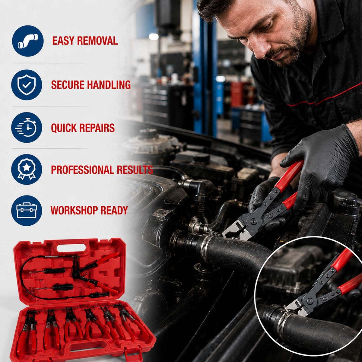 Σετ Πένσες Σφιγκτήρων Κολάρων 9 Τμχ GEBO TOOLS